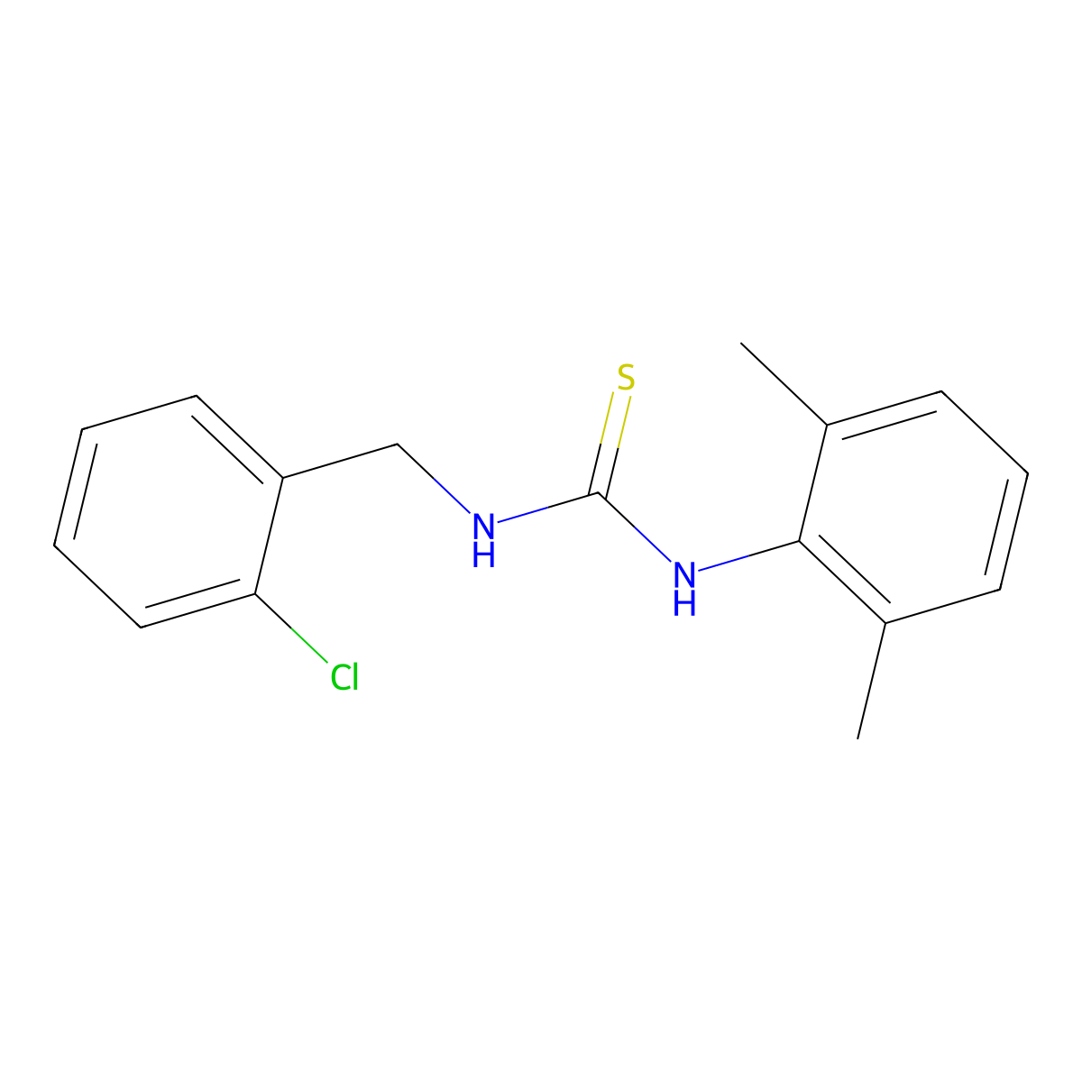1-(2,6-Dimethylphenyl)-3-((2-chlorophenyl)methyl)thiourea molecular structure, CAS 479053-56-0