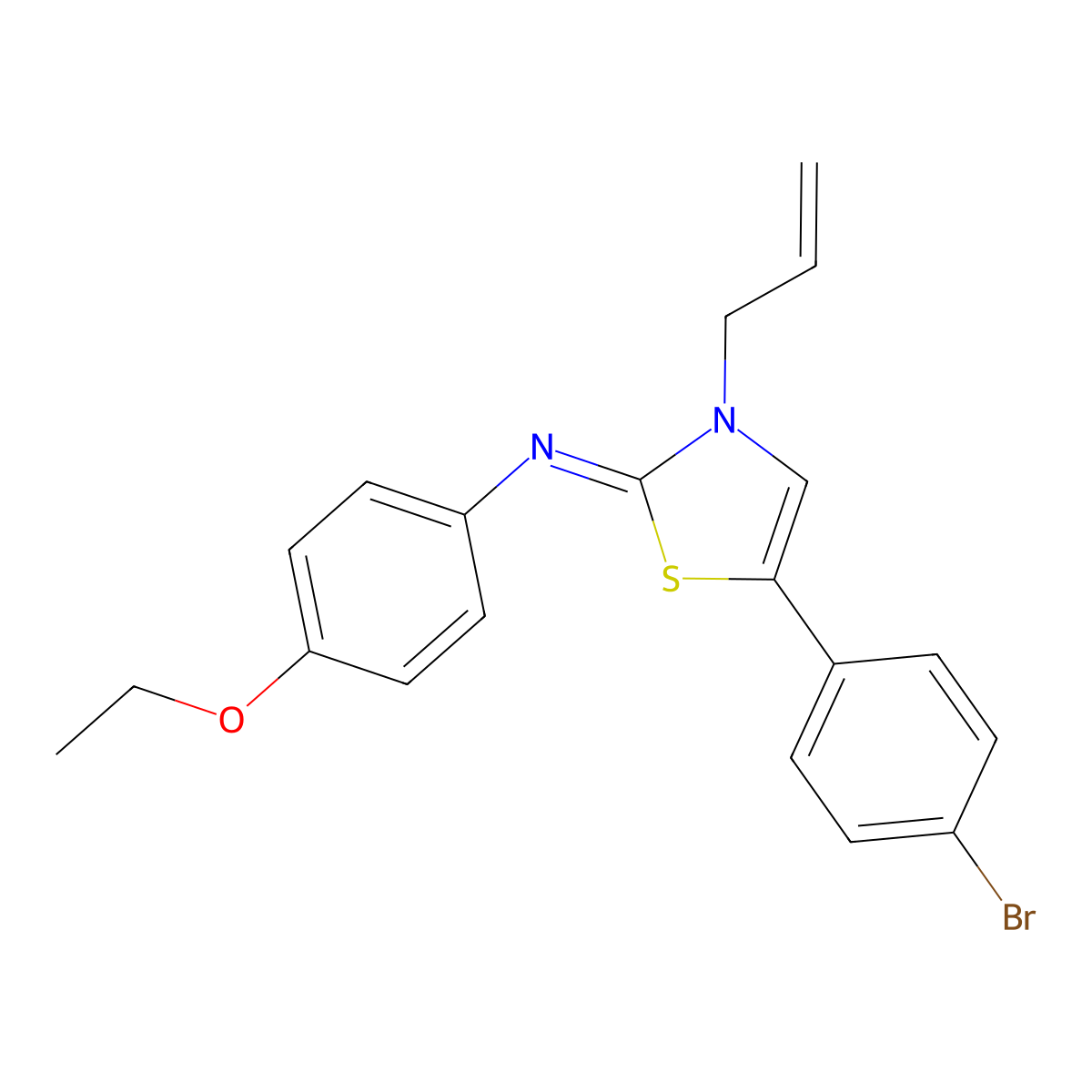 N-(3-allyl-5-(4-bromophenyl)-1,3-thiazol-2(3H)-ylidene)-N-(4-ethoxyphenyl)amine molecular structure, CAS 479057-02-8
