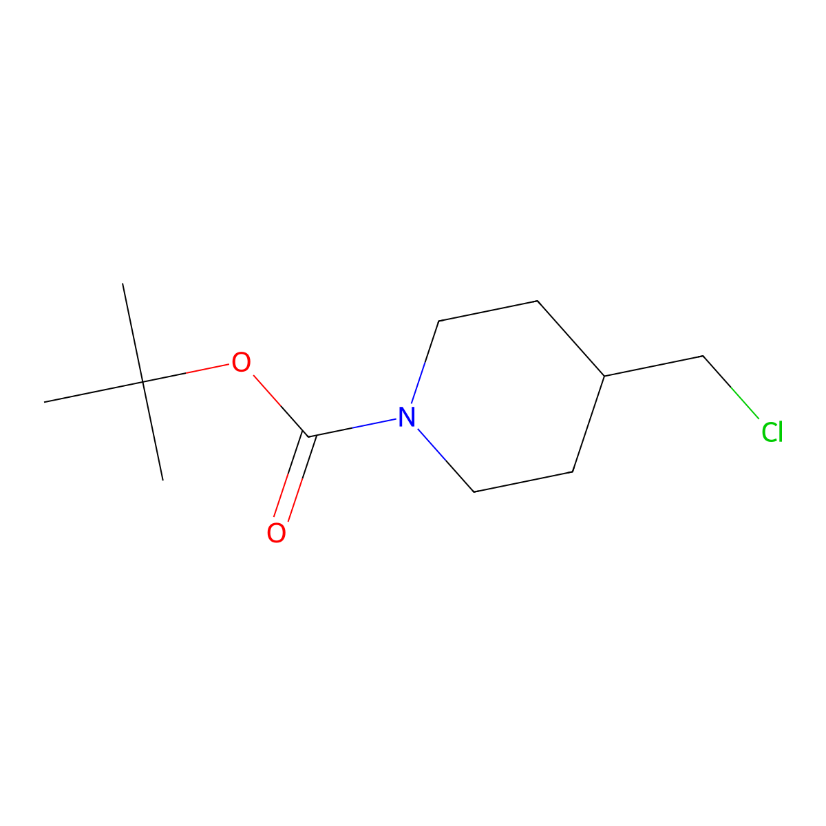 tert-Butyl 4-(chloromethyl)piperidine-1-carboxylate molecular structure, CAS 479057-79-9