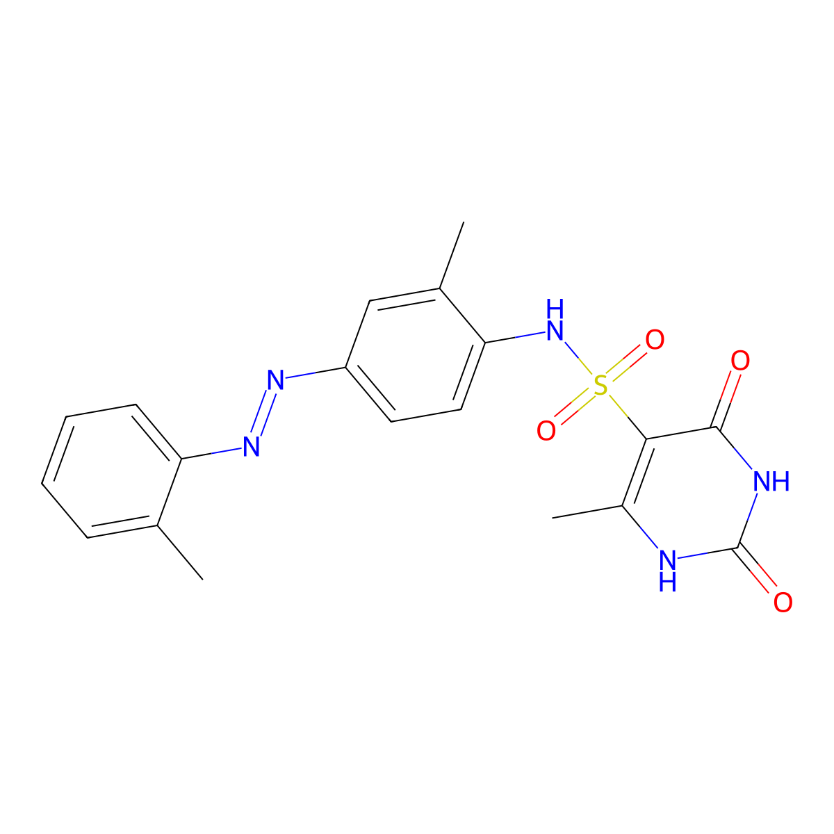 6-methyl-N-{2-methyl-4-[(E)-(2-methylphenyl)diazenyl]phenyl}-2,4-dioxo-1,2,3,4-tetrahydropyrimidine-5-sulfonamide molecular structure, CAS 479061-40-0