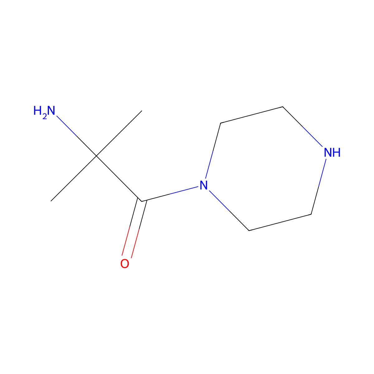 2-Amino-2-methyl-1-(piperazin-1-yl)propan-1-one molecular structure, CAS 479065-33-3