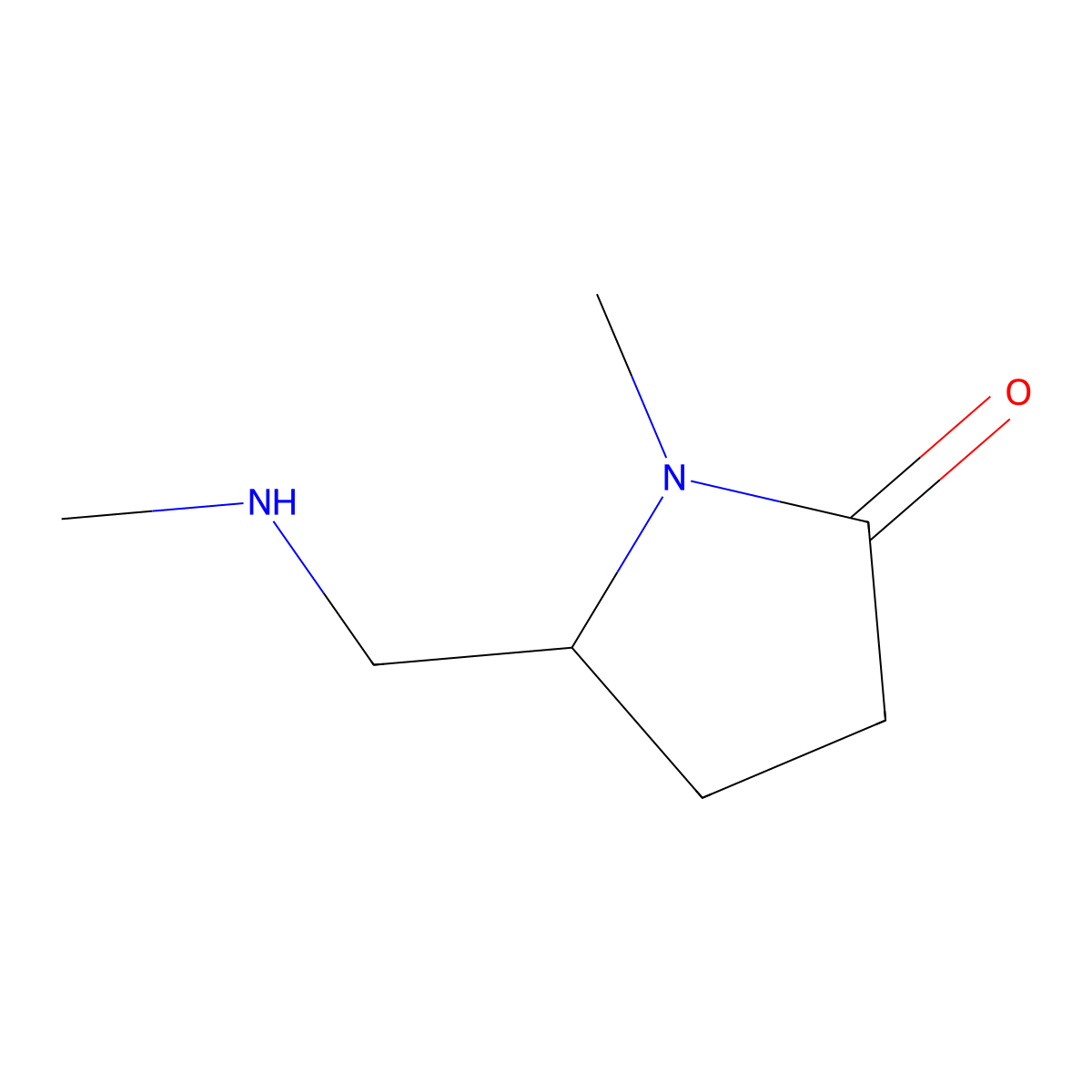 1-Methyl-5-[(methylamino)methyl]pyrrolidin-2-one molecular structure, CAS 479065-35-5