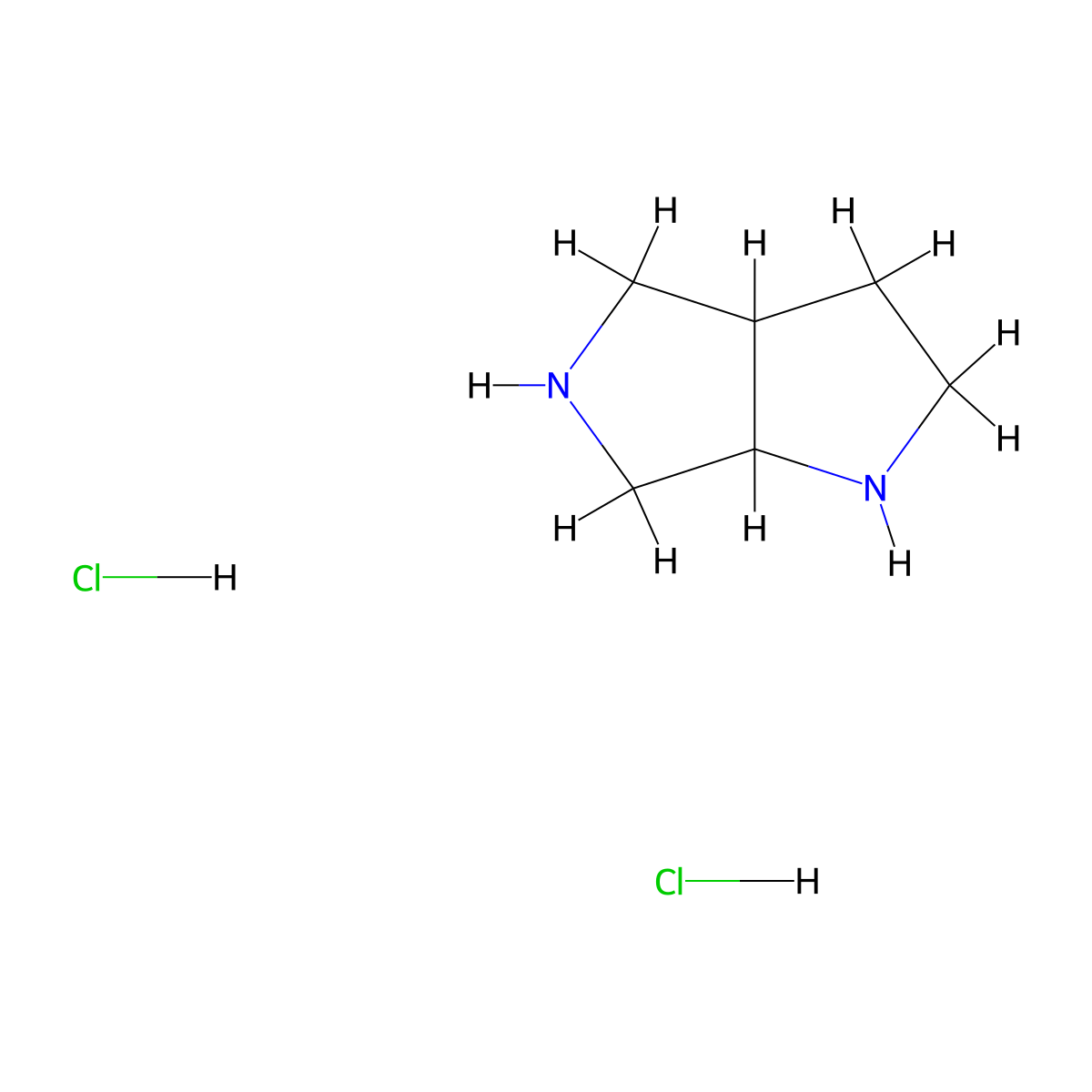 Octahydropyrrolo[3,4-b]pyrrole dihydrochloride molecular structure, CAS 479070-13-8