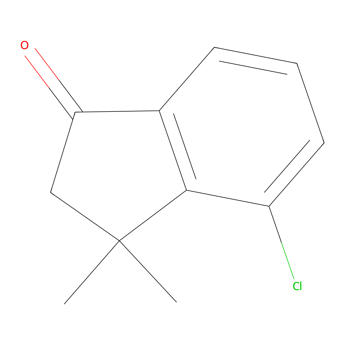 4-Chloro-3,3-dimethyl-2,3-dihydro-1H-inden-1-one molecular structure, CAS 479070-71-8