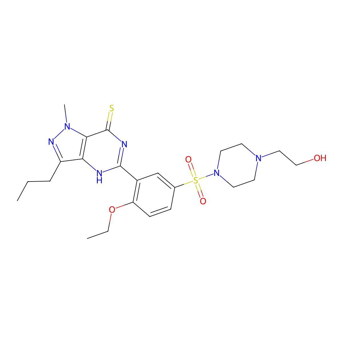 Hydroxythiohomosildenafil molecular structure, CAS 479073-82-0
