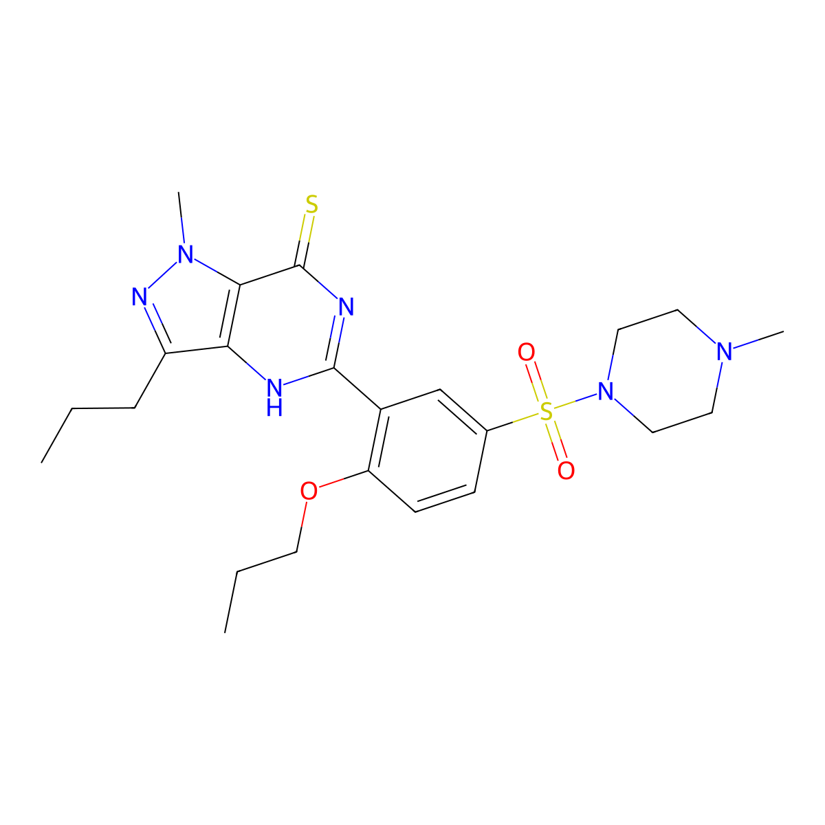 Propoxyphenyl thiosildenafil molecular structure, CAS 479073-87-5