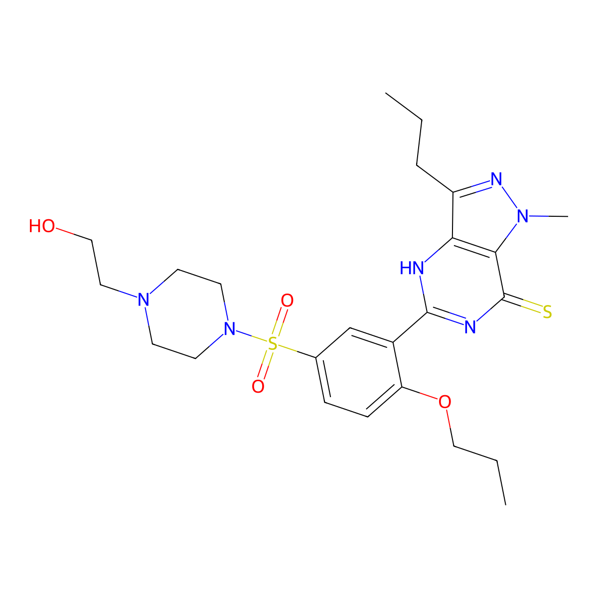 Propoxyphenyl thiohydroxyhomosildenafil molecular structure, CAS 479073-90-0