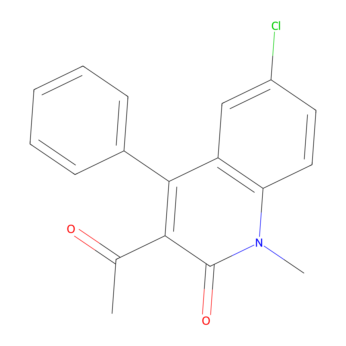 3-acetyl-6-chloro-1-methyl-4-phenylquinolin-2(1H)-one molecular structure, CAS 479076-89-6