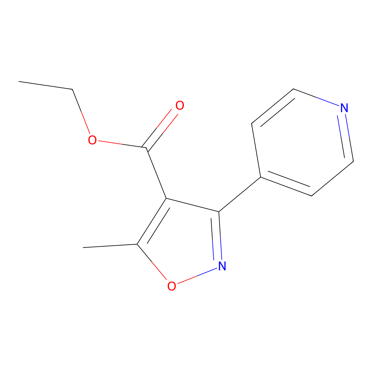 Ethyl 5-methyl-3-pyridin-4-ylisoxazole-4-carboxylate molecular structure, CAS 479077-33-3