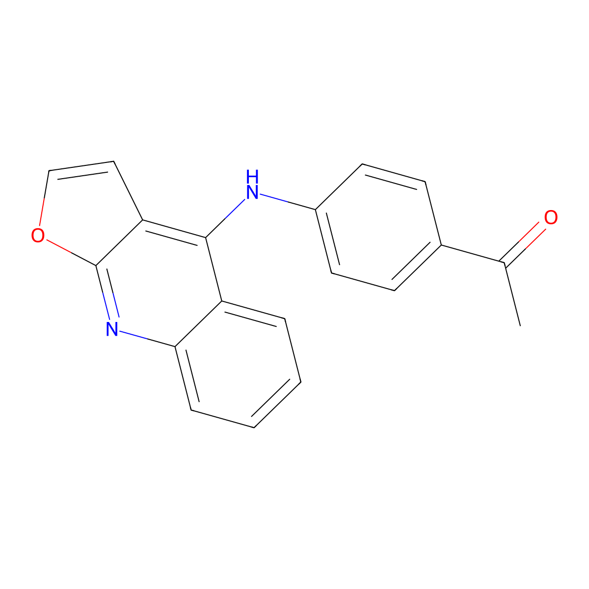 1-(4-(Furo(2,3-b)quinolin-4-ylamino)phenyl)ethanone molecular structure, CAS 479077-76-4