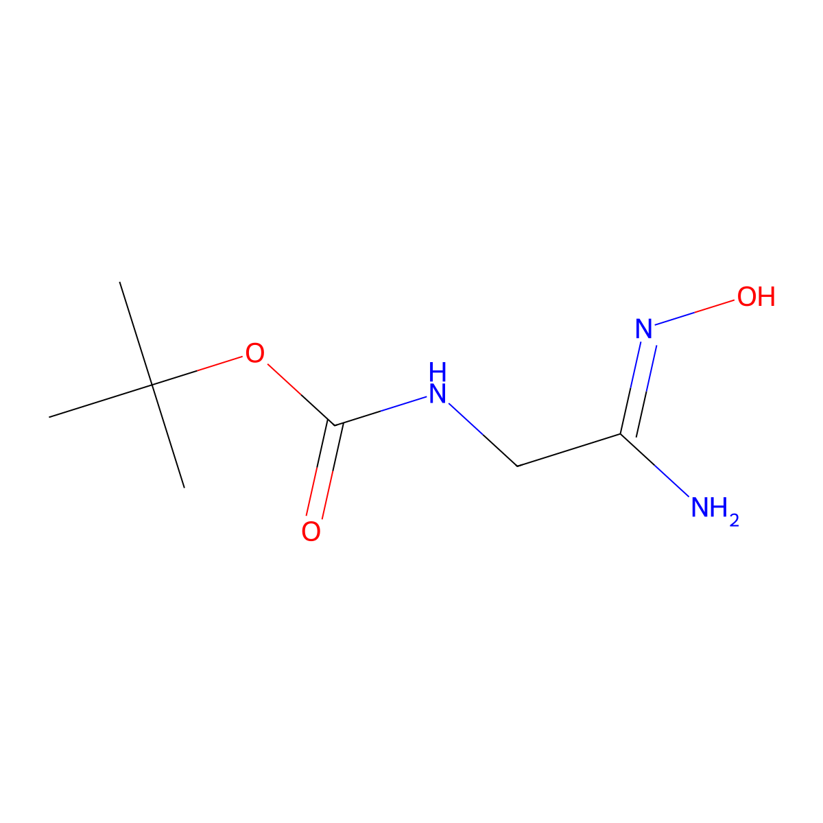 tert-butyl N-((N'-hydroxycarbamimidoyl)methyl)carbamate molecular structure, CAS 479079-15-7