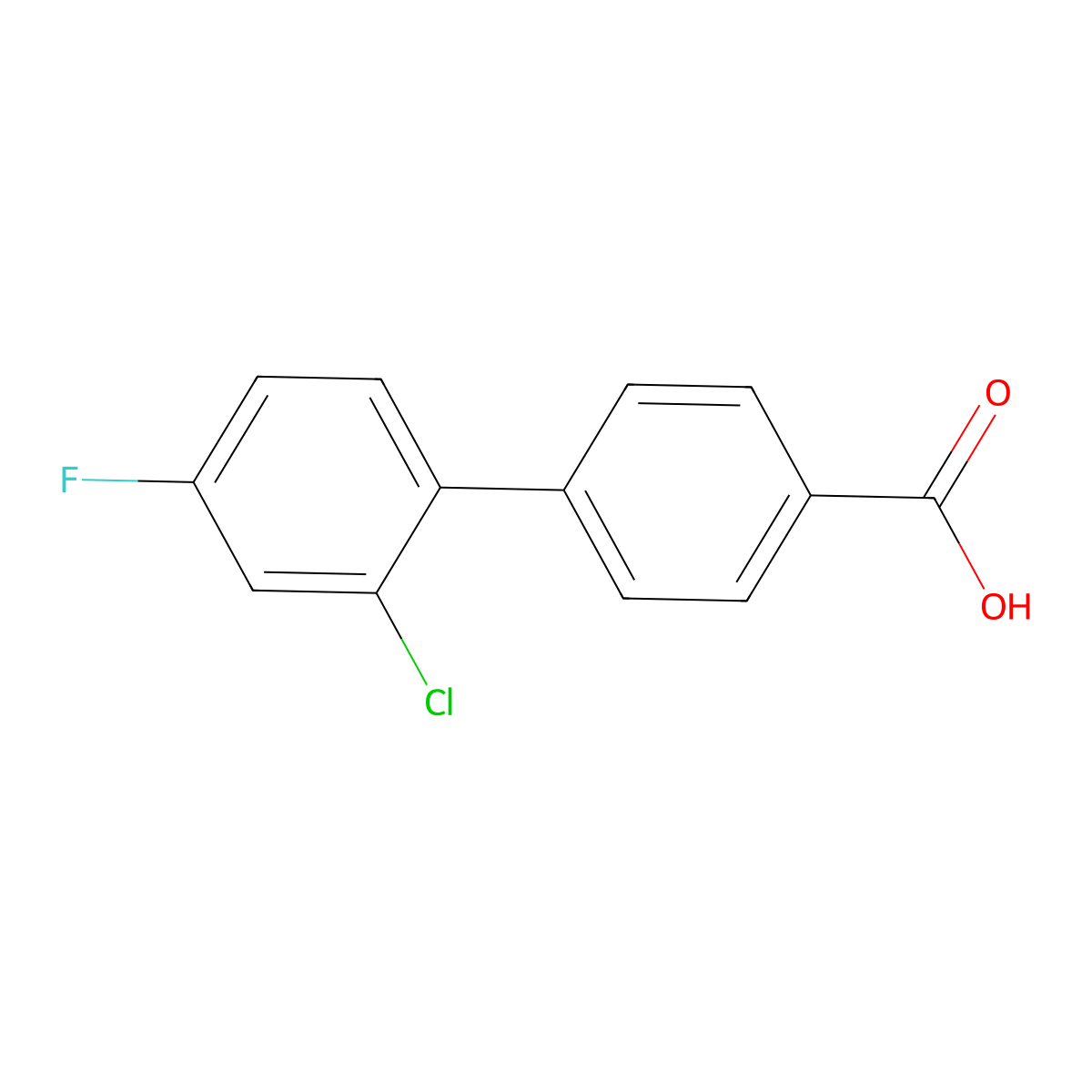 4-(2-Chloro-4-fluorophenyl)benzoic acid molecular structure, CAS 479079-33-9