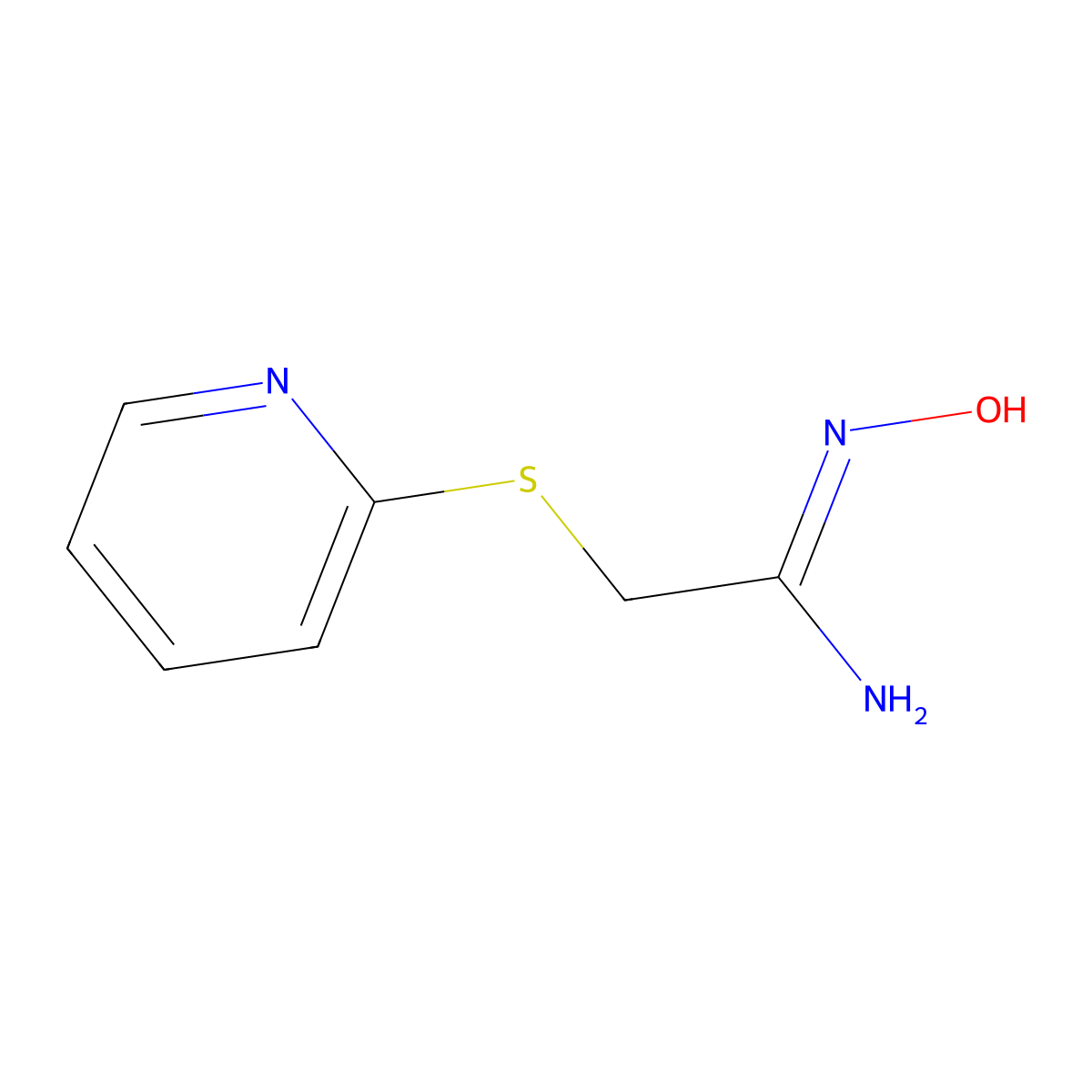 N'-hydroxy-2-pyridin-2-ylsulfanylethanimidamide molecular structure, CAS 479080-09-6