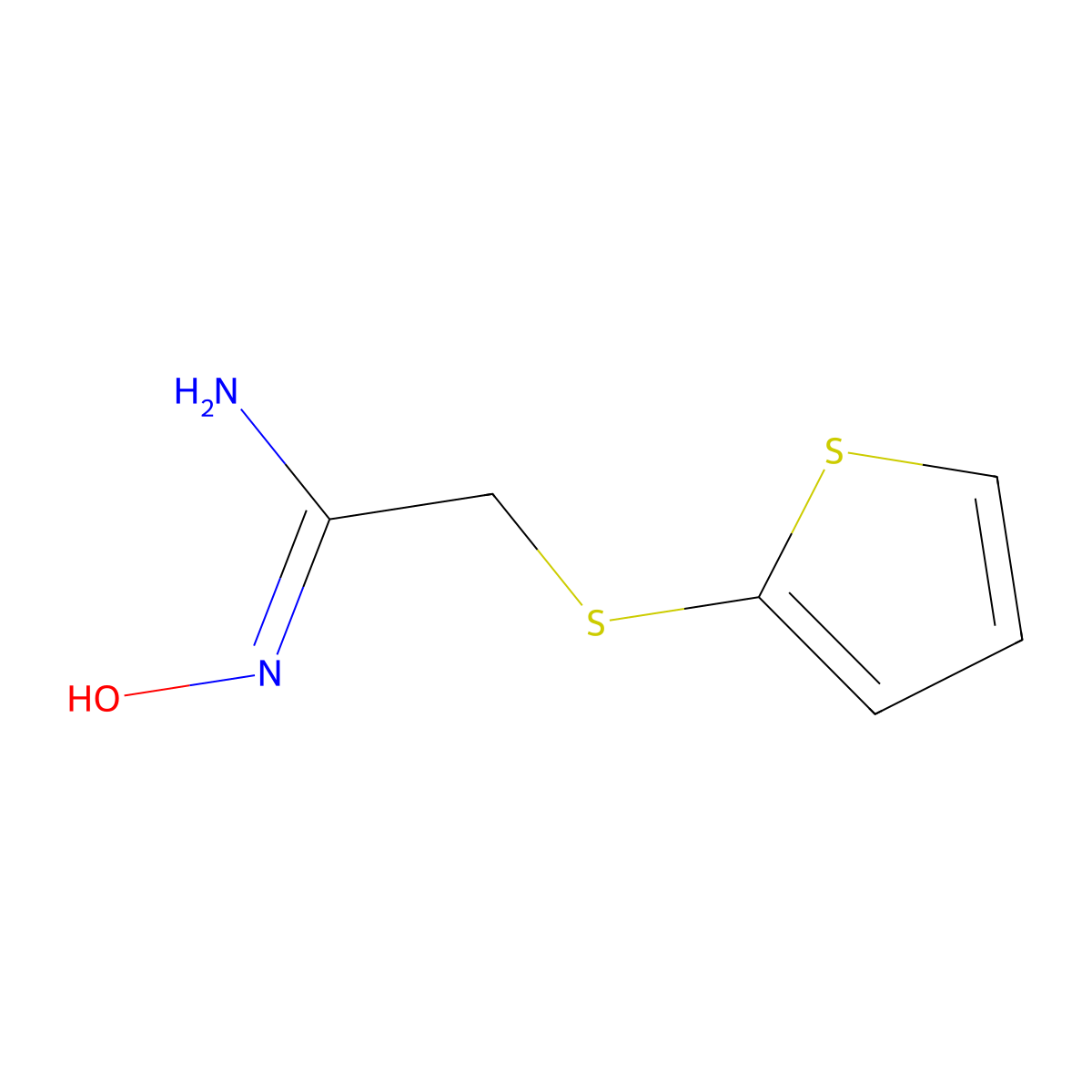 N-Hydroxy-2-(2-thienylthio)ethanimidamide molecular structure, CAS 479080-12-1