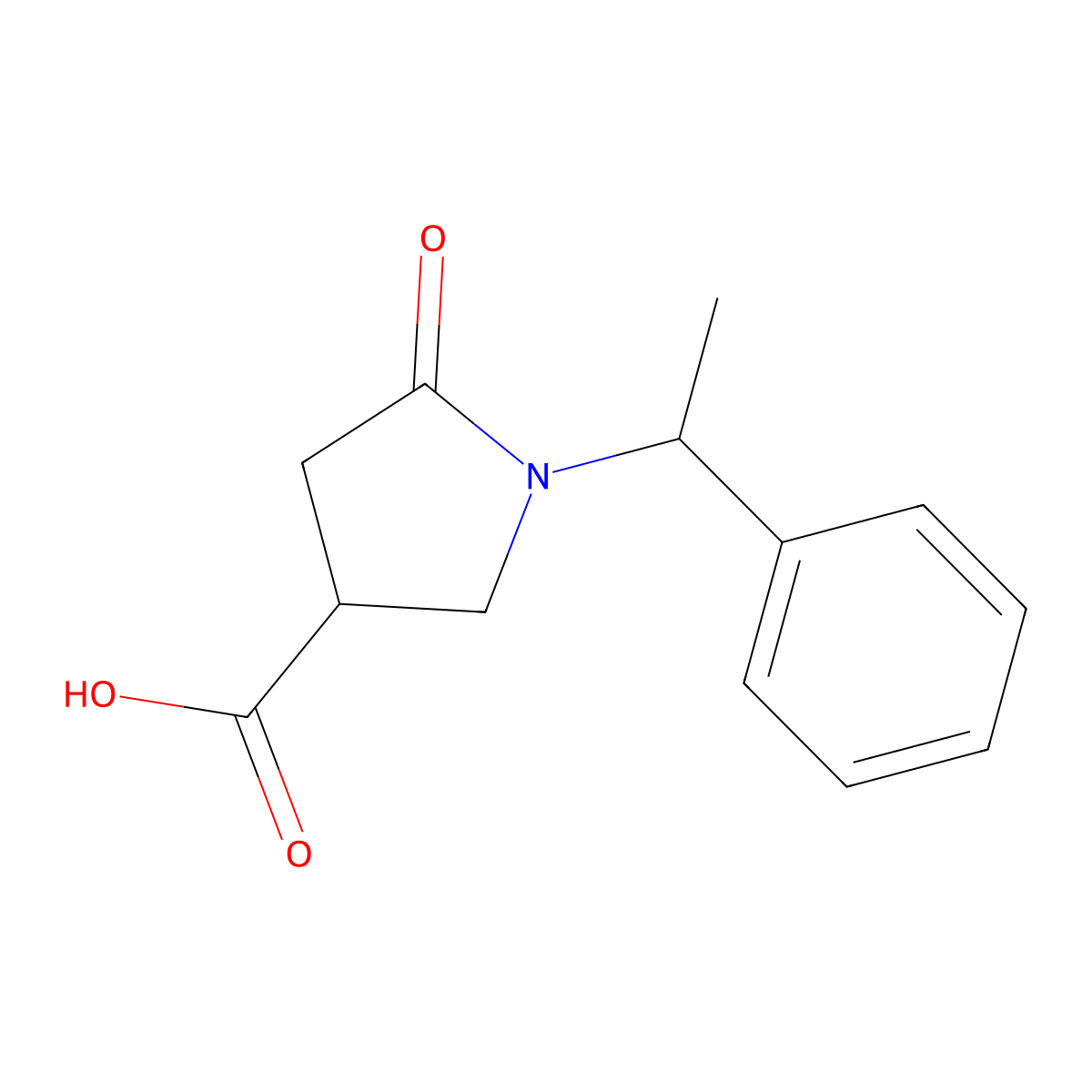 5-Oxo-1-((s)-1-phenylethyl)pyrrolidine-3-carboxylic acid molecular structure, CAS 479089-86-6