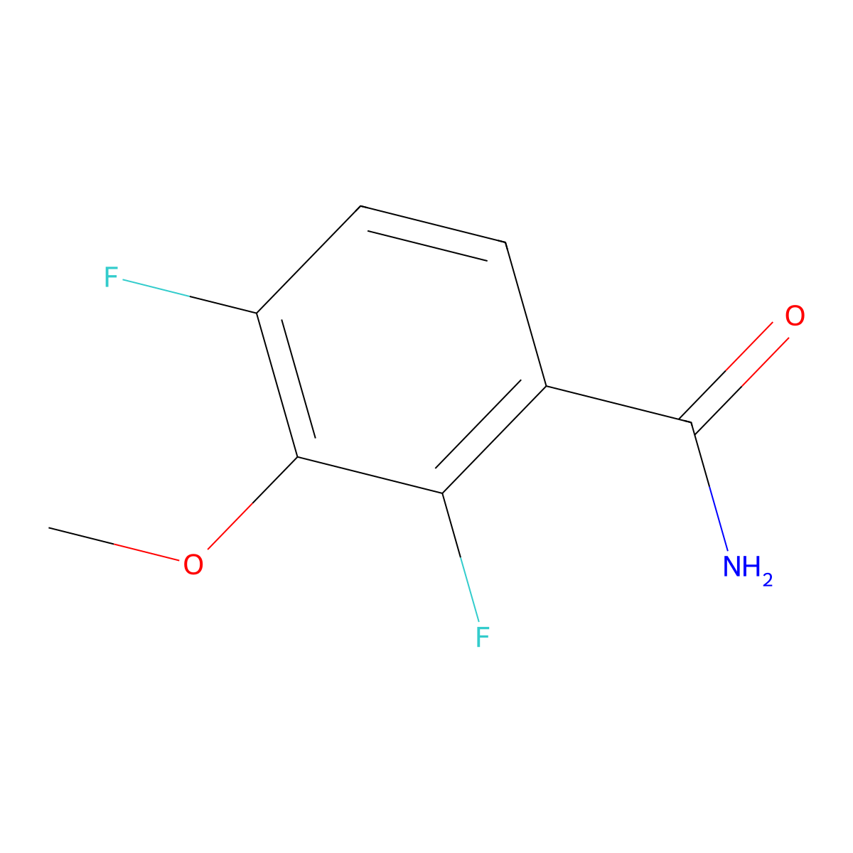 2,4-Difluoro-3-methoxybenzamide molecular structure, CAS 479091-06-0
