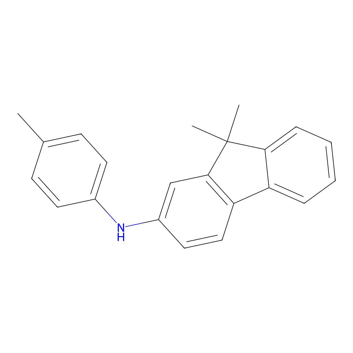 9,9-Dimethyl-N-(p-tolyl)-9H-fluoren-2-amine molecular structure, CAS 479093-25-9