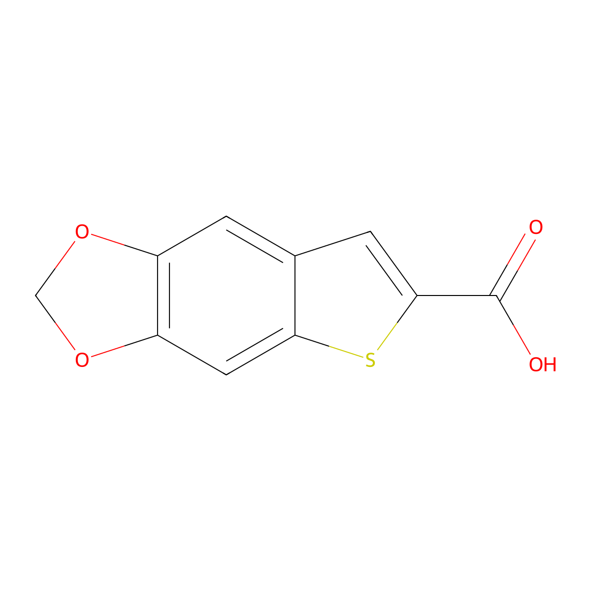 Thieno[2,3-f]-1,3-benzodioxole-6-carboxylic acid molecular structure, CAS 4791-82-6