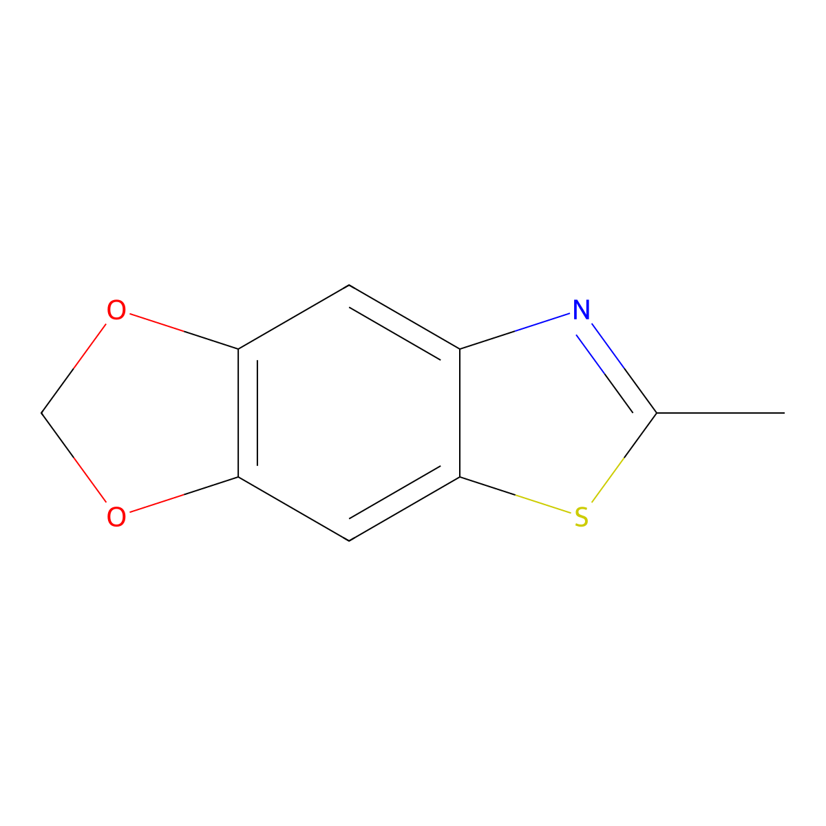 1,3-Dioxolo[4,5-f]benzothiazole, 6-methyl- molecular structure, CAS 4791-94-0