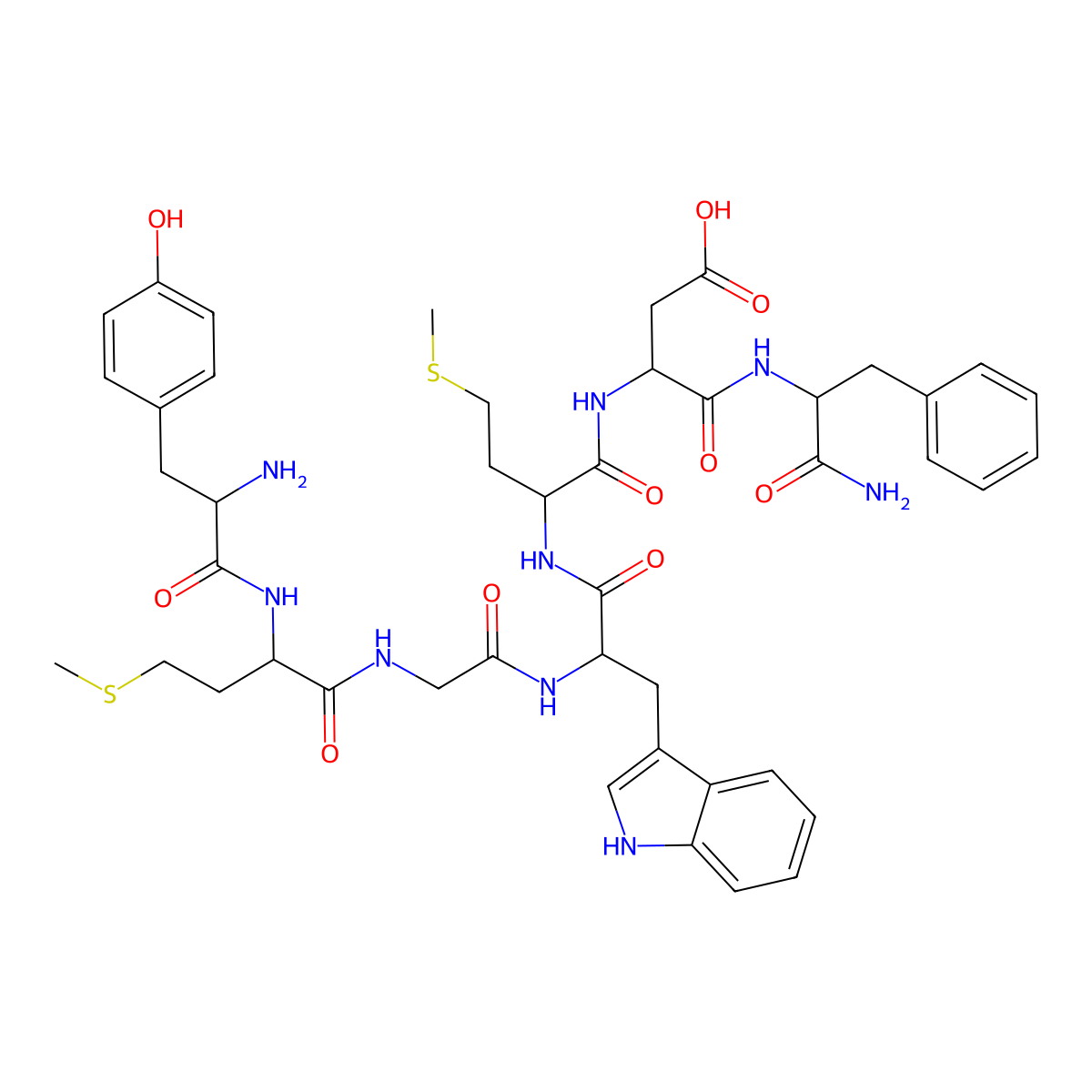 Cholecystokinin Octapeptide (2-8) (desulfated) molecular structure, CAS 47910-79-2