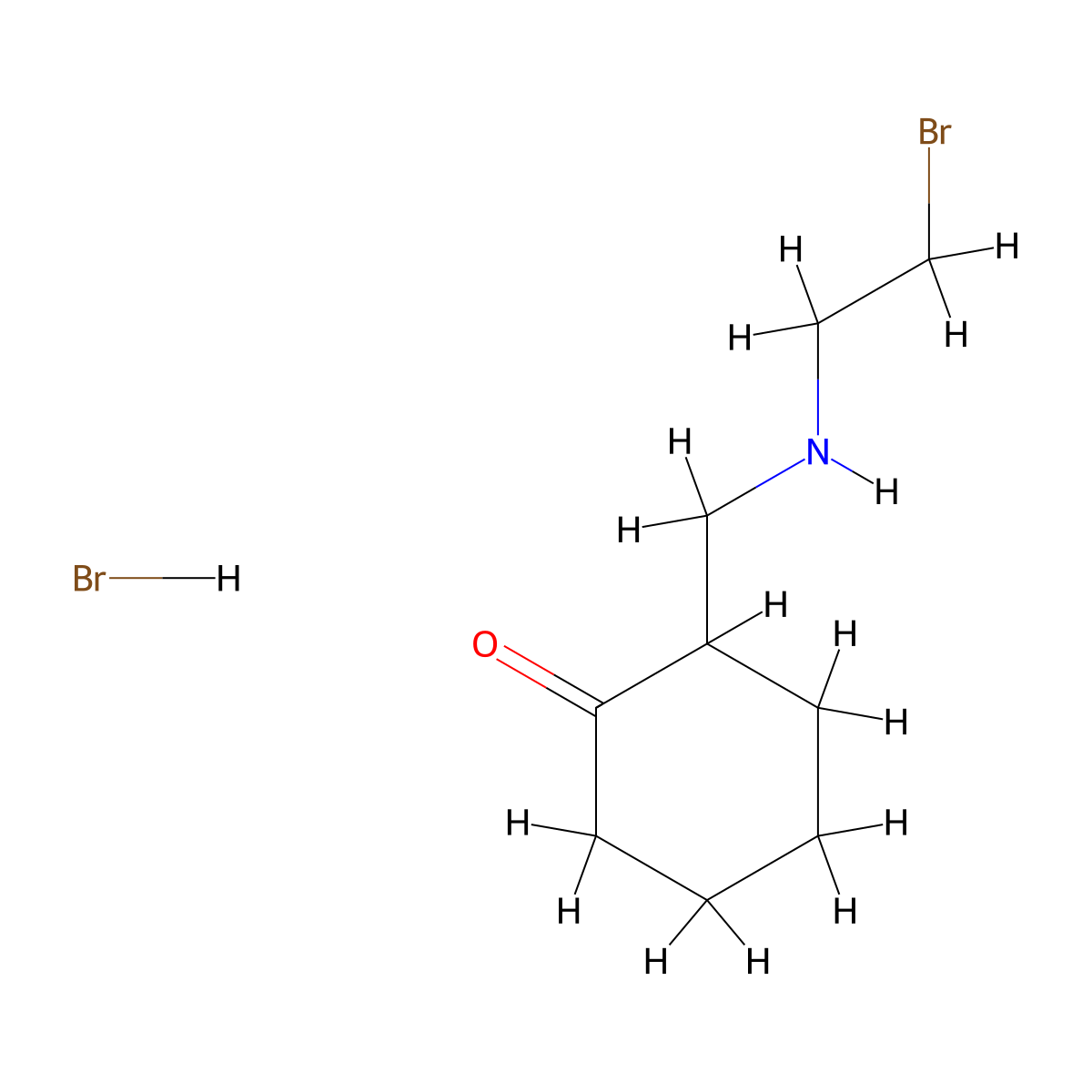 2-{[(2-Bromoethyl)amino]methyl}cyclohexanone hydrobromide molecular structure, CAS 479192-79-5