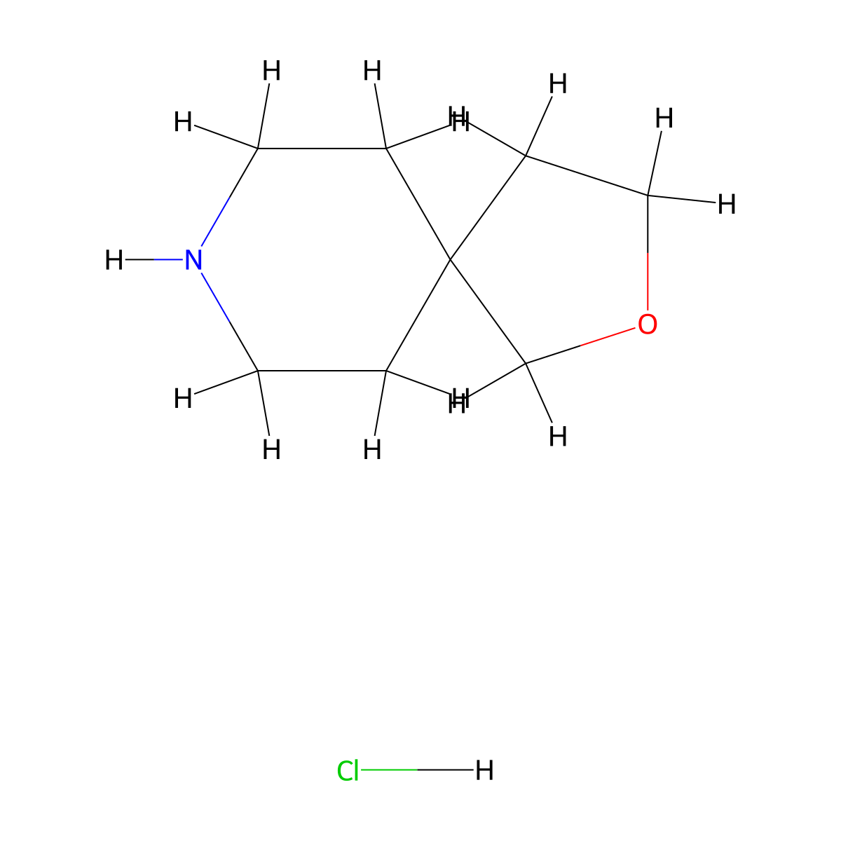 2-Oxa-8-azaspiro(4.5)decane hydrochloride molecular structure, CAS 479195-19-2