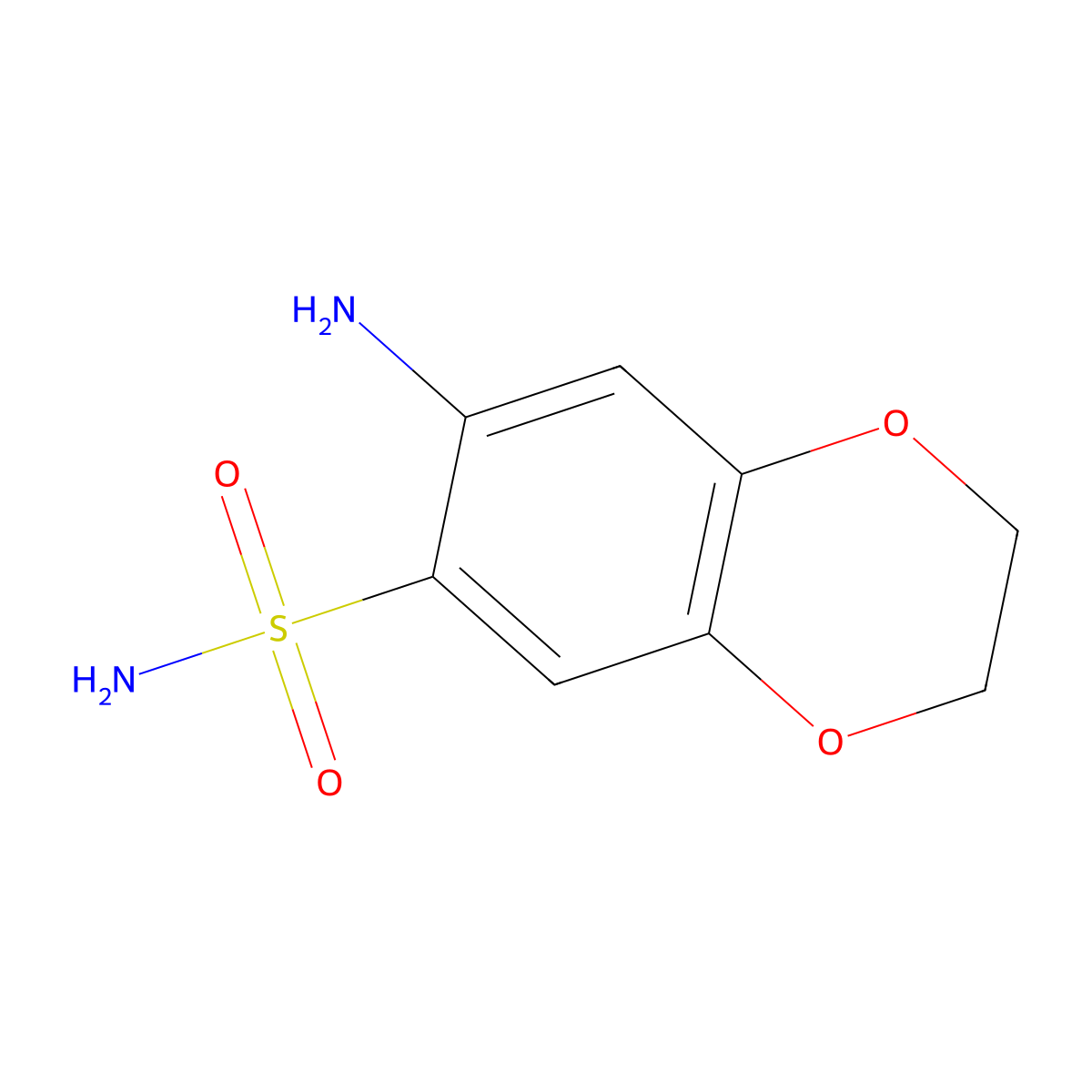 7-Amino-2,3-dihydro-1,4-benzodioxine-6-sulfonamide molecular structure, CAS 4792-06-7