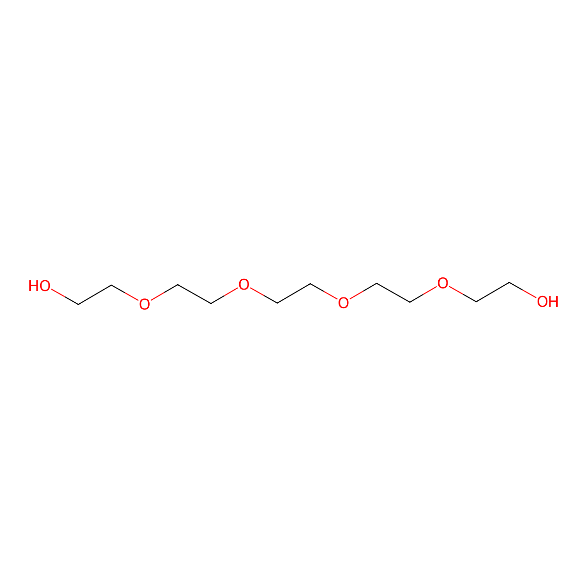 Pentaethylene glycol molecular structure, CAS 4792-15-8
