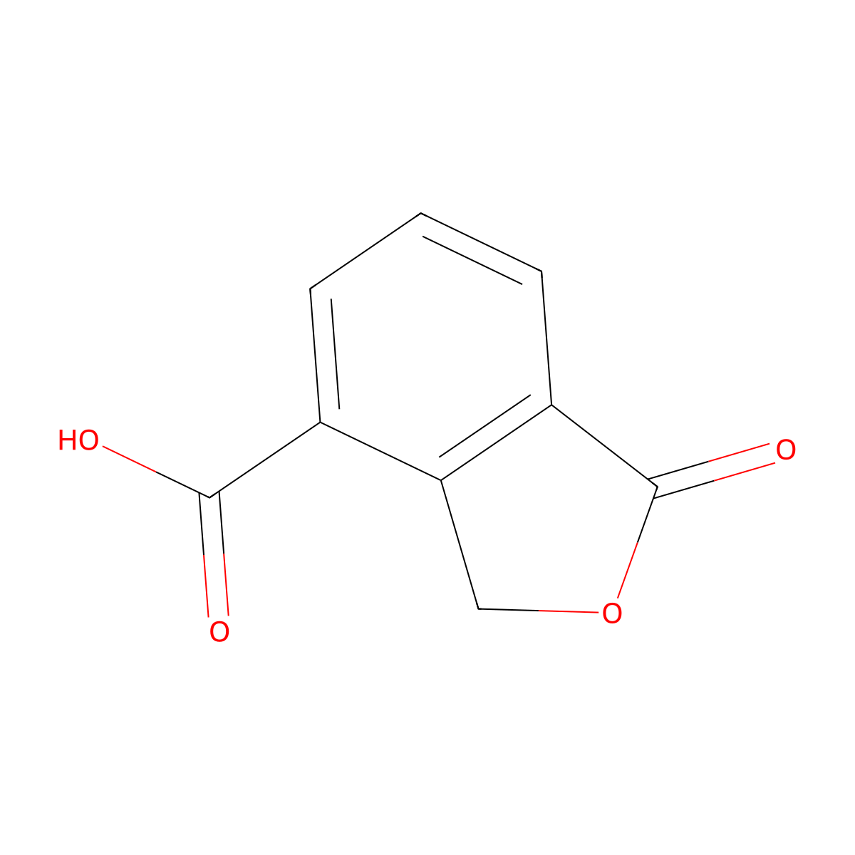 1-Oxo-1,3-dihydro-2-benzofuran-4-carboxylic acid molecular structure, CAS 4792-27-2