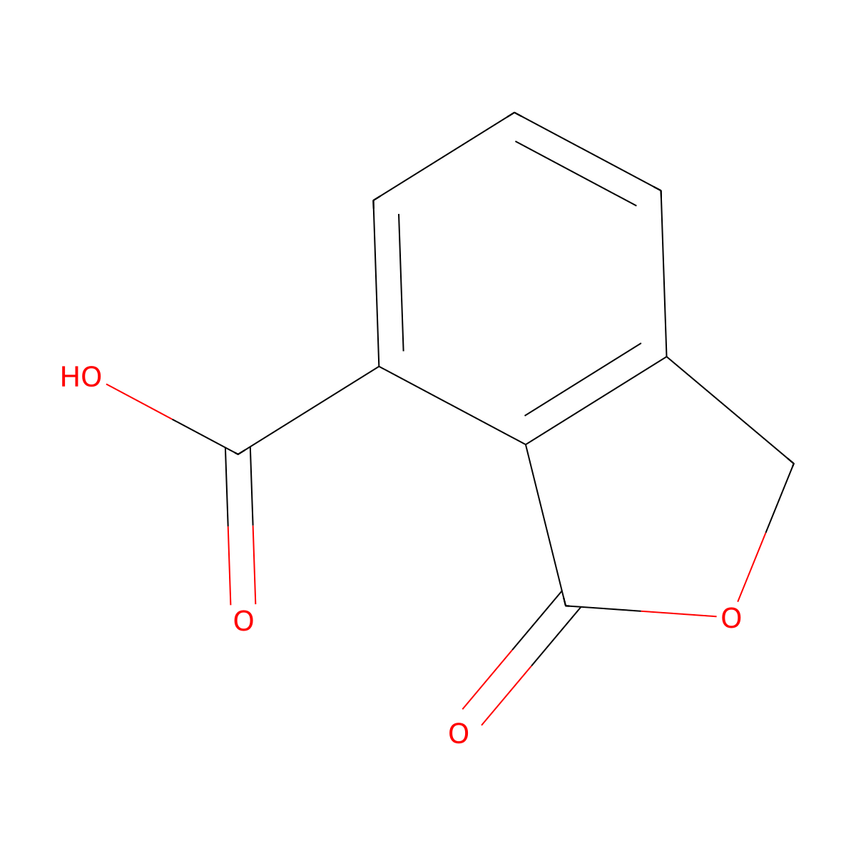 1,3-Dihydro-3-oxo-4-isobenzofurancarboxylic acid molecular structure, CAS 4792-28-3