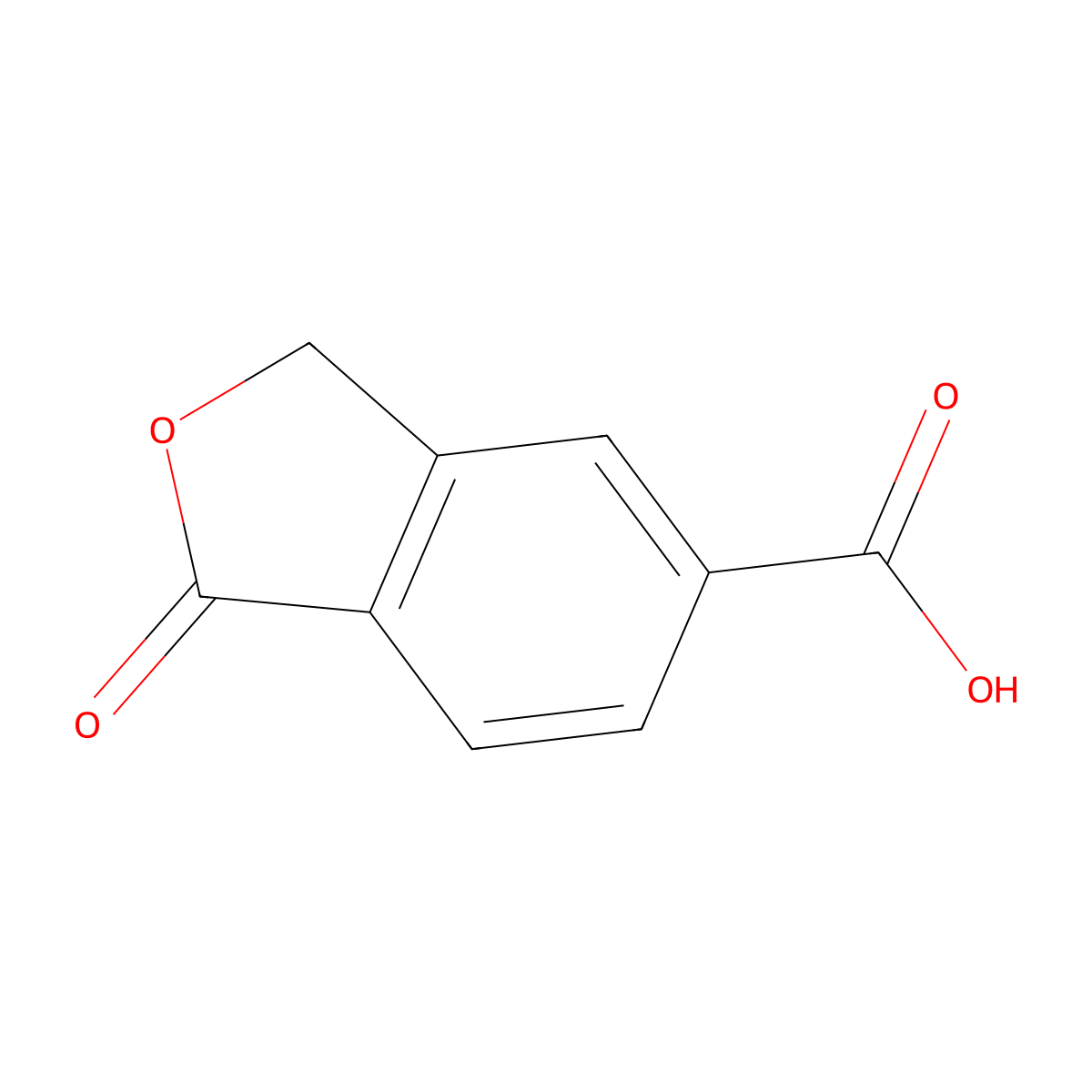 1,3-Dihydro-1-oxoisobenzofuran-5-carboxylic acid molecular structure, CAS 4792-29-4