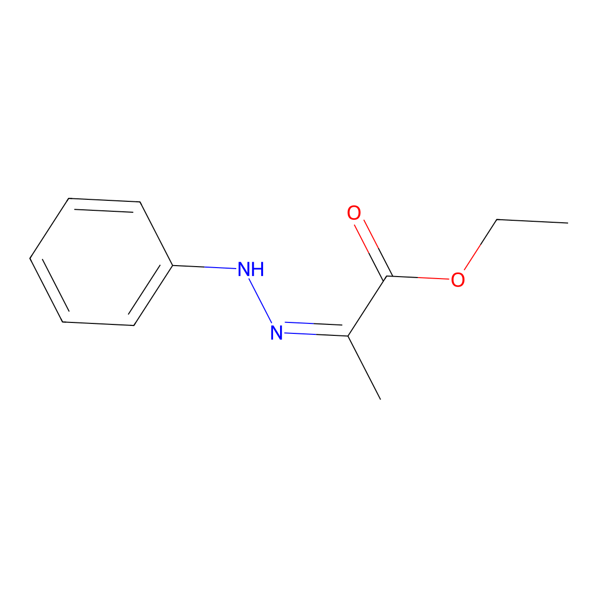 Ethyl 2-(2-phenylhydrazinylidene)propanoate molecular structure, CAS 4792-54-5