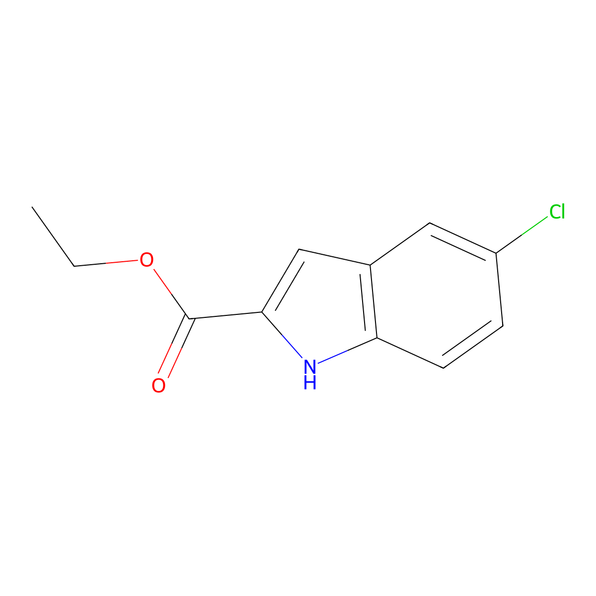 Ethyl 5-chloroindole-2-carboxylate molecular structure, CAS 4792-67-0