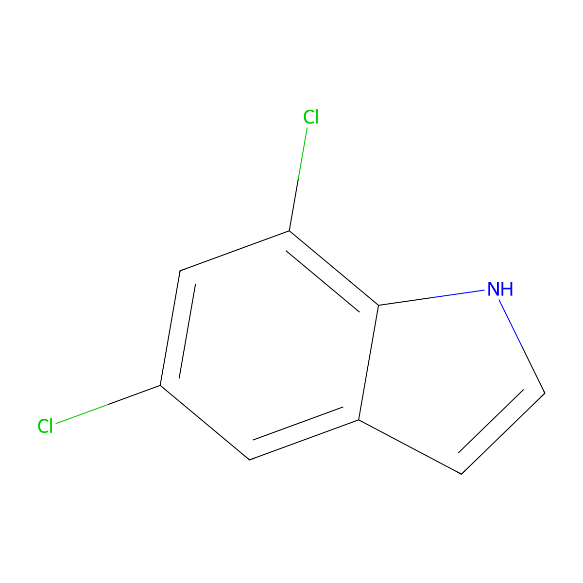 5,7-dichloro-1H-indole molecular structure, CAS 4792-72-7