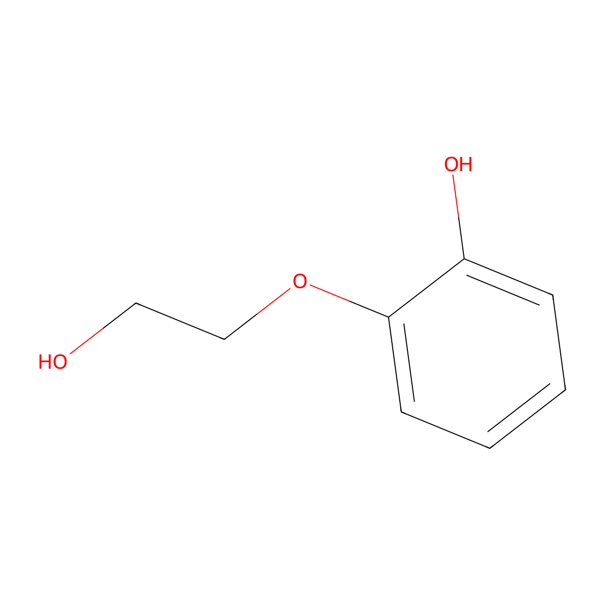 2-(2-Hydroxyethoxy)phenol molecular structure, CAS 4792-78-3