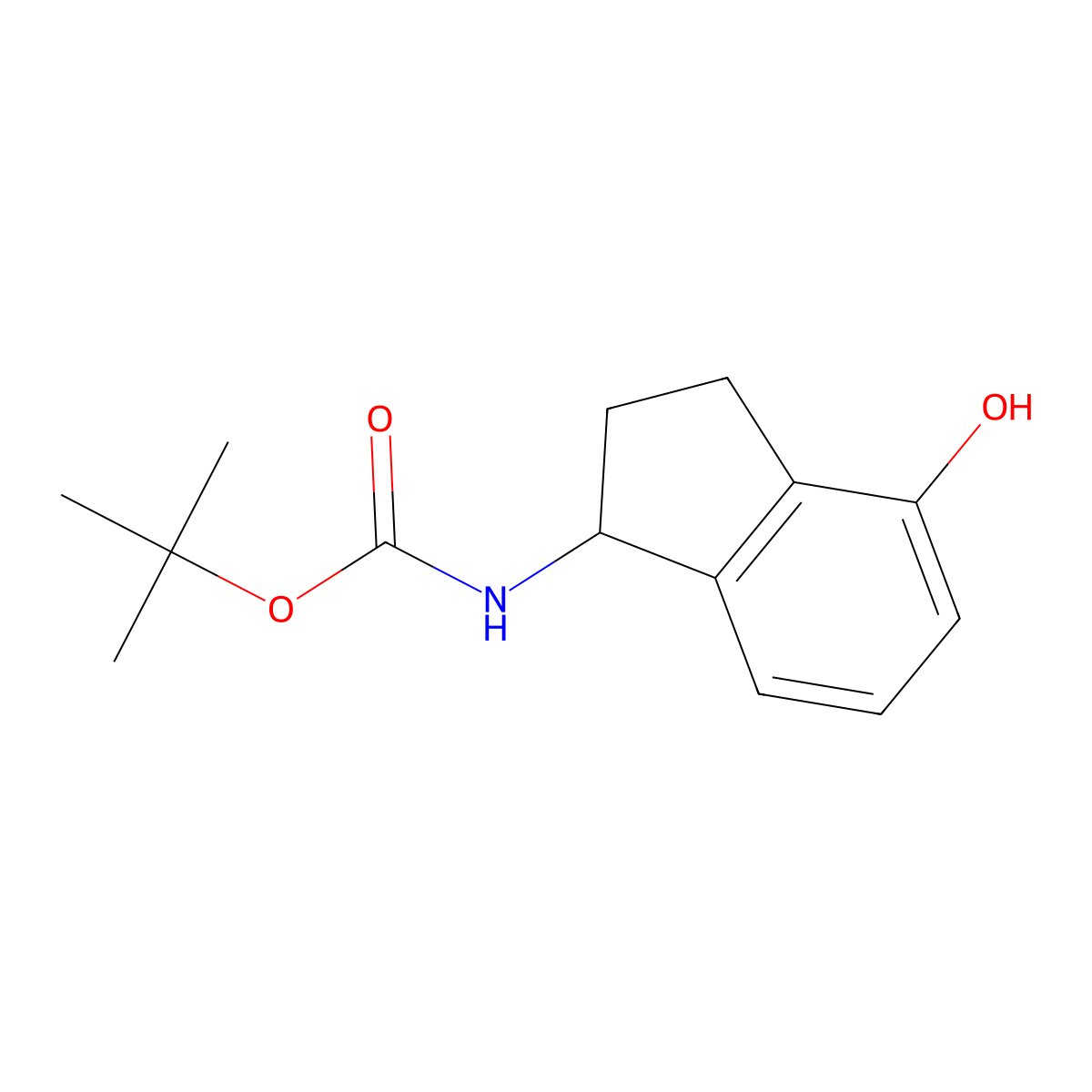 Tert-butyl N-(4-hydroxy-2,3-dihydro-1H-inden-1-yl)carbamate molecular structure, CAS 479206-19-4