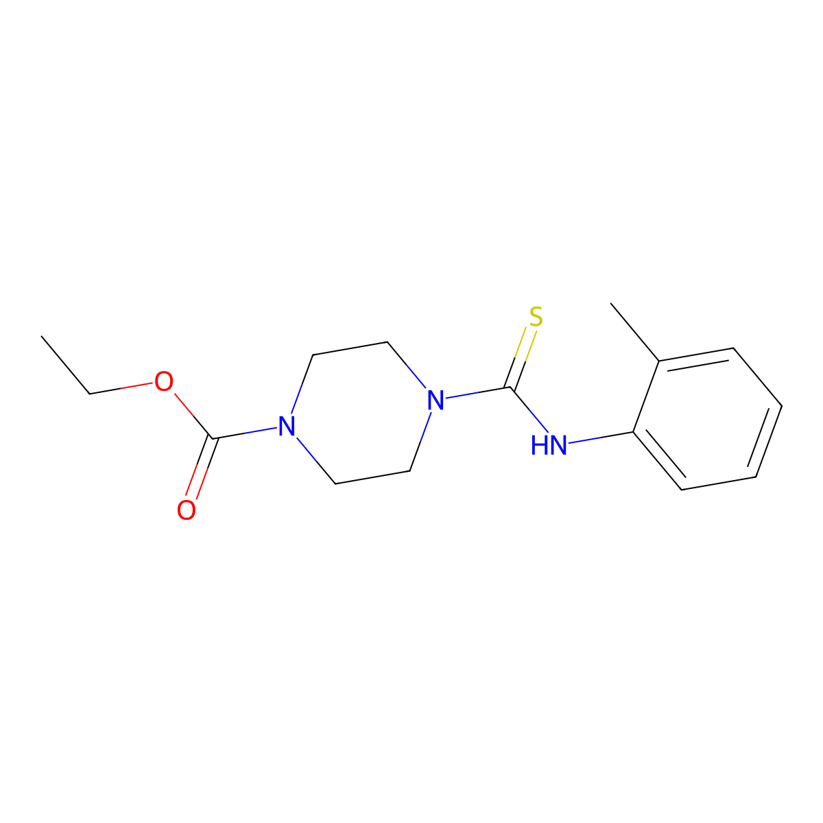 Ethyl 4-[(2-methylphenyl)carbamothioyl]piperazine-1-carboxylate molecular structure, CAS 479218-09-2