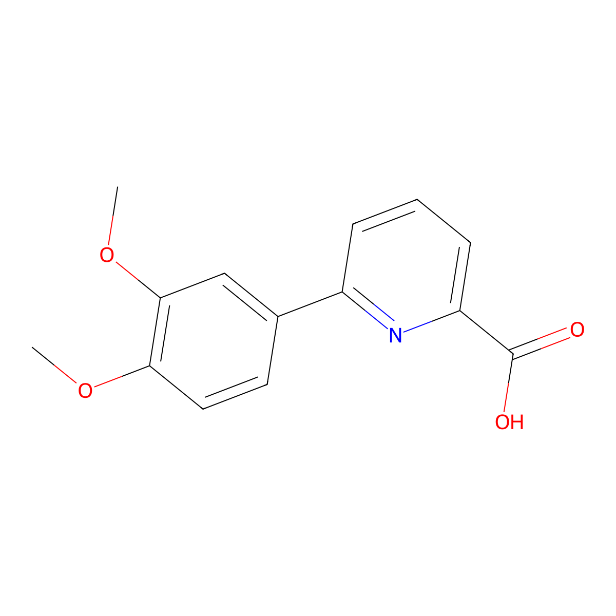 6-(3,4-Dimethoxyphenyl)picolinic acid molecular structure, CAS 479225-16-6