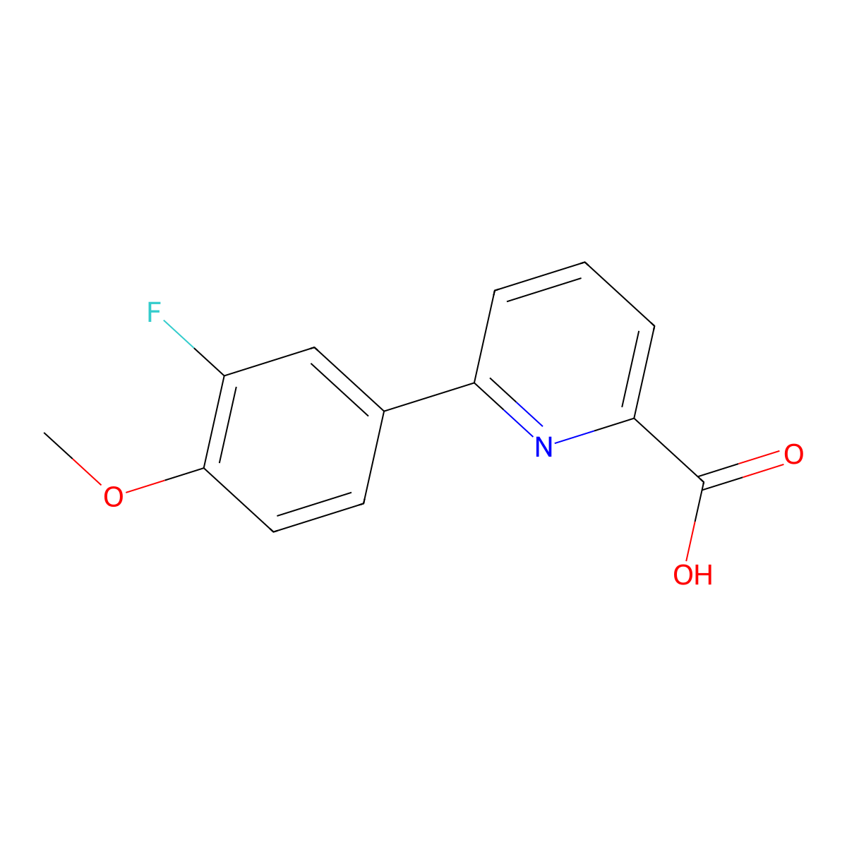 6-(3-Fluoro-4-methoxyphenyl)picolinic acid molecular structure, CAS 479225-27-9