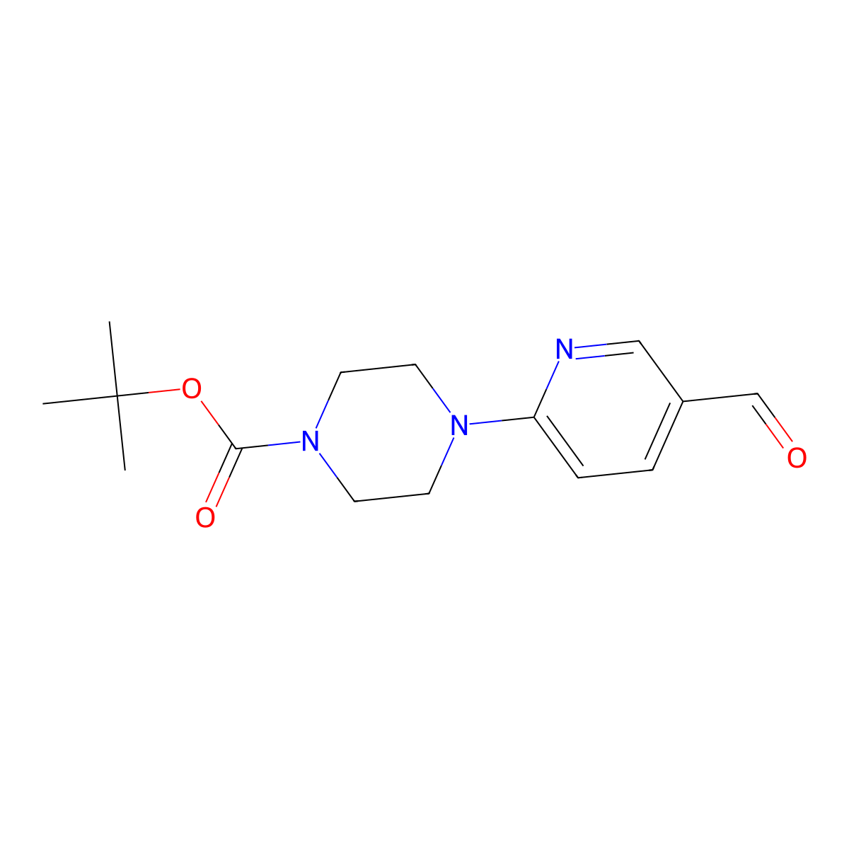 tert-Butyl 4-(5-formylpyridin-2-yl)piperazine-1-carboxylate molecular structure, CAS 479226-10-3