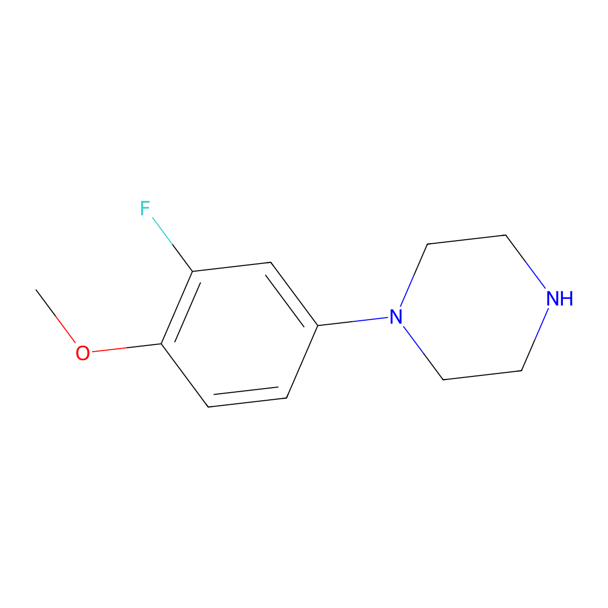 1-(3-Fluoro-4-methoxyphenyl)piperazine molecular structure, CAS 479226-30-7