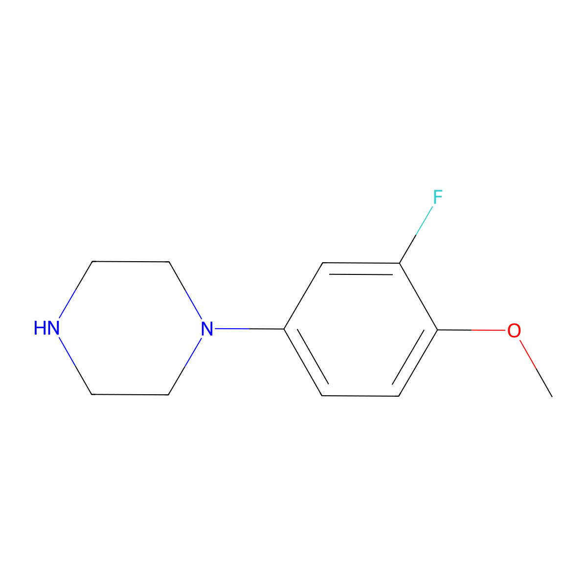 1-(3-Fluoro-4-methoxyphenyl)piperazine molecular structure, CAS 479226-30-7