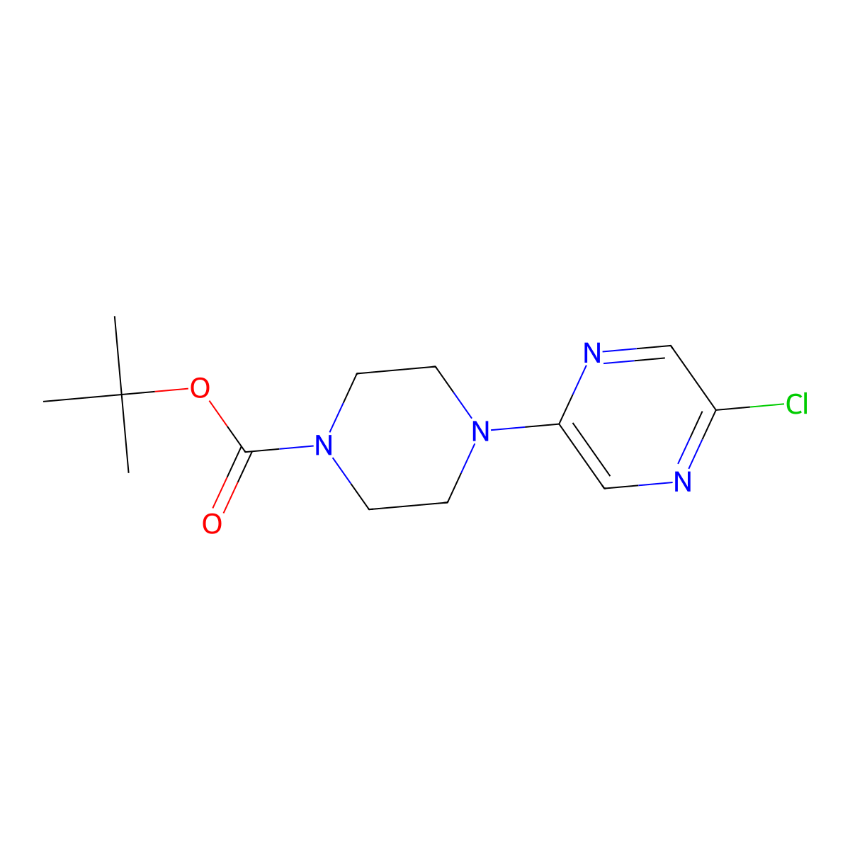 Tert-butyl 4-(5-chloropyrazin-2-YL)piperazine-1-carboxylate molecular structure, CAS 479226-58-9
