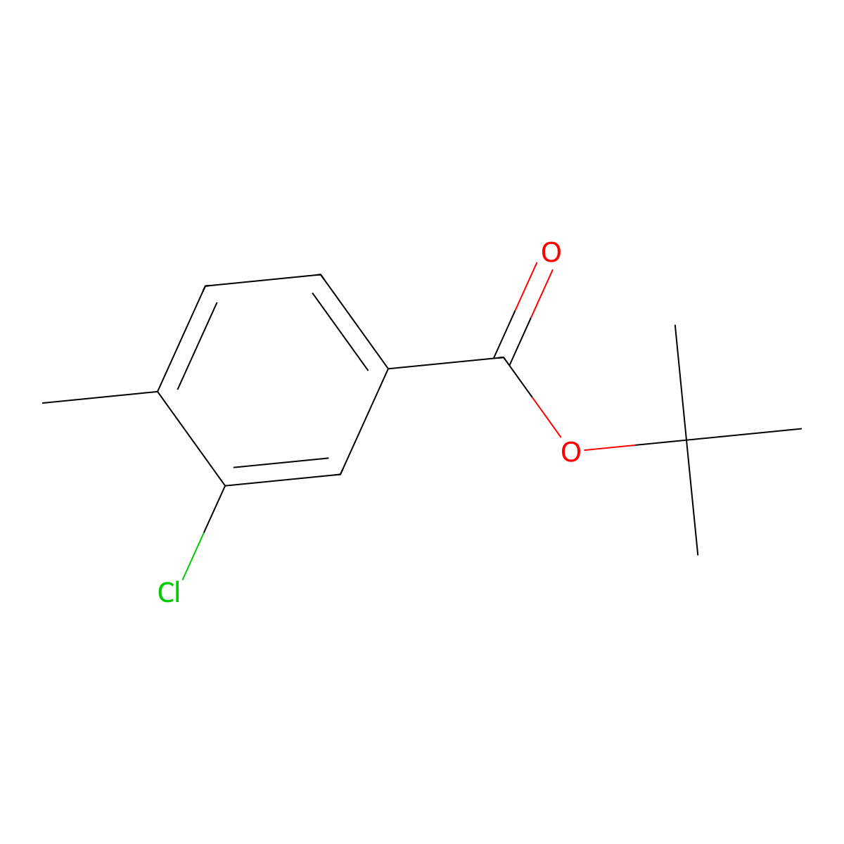 Tert-butyl 3-chloro-4-methylbenzoate molecular structure, CAS 479234-38-3
