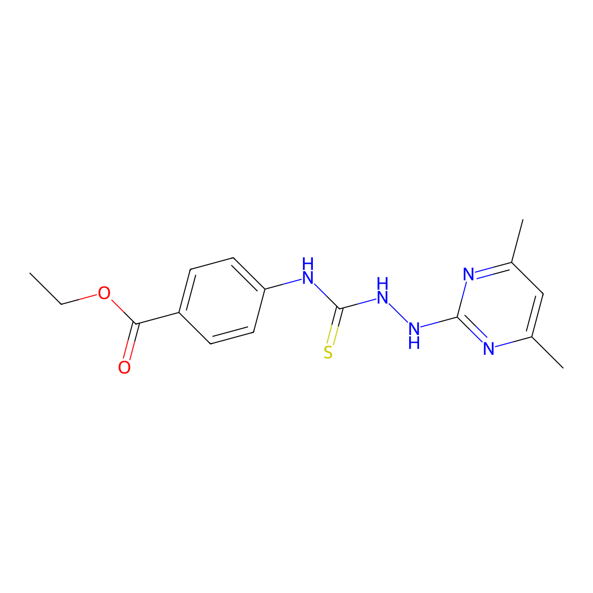 Ethyl 4-({[2-(4,6-dimethylpyrimidin-2-yl)hydrazinyl]carbonothioyl}amino)benzoate molecular structure, CAS 479238-63-6