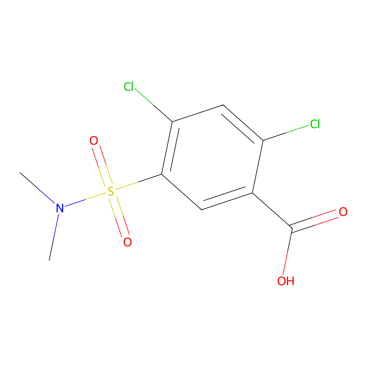 2,4-Dichloro-5-[(dimethylamino)sulfonyl]benzoic acid molecular structure, CAS 4793-19-5