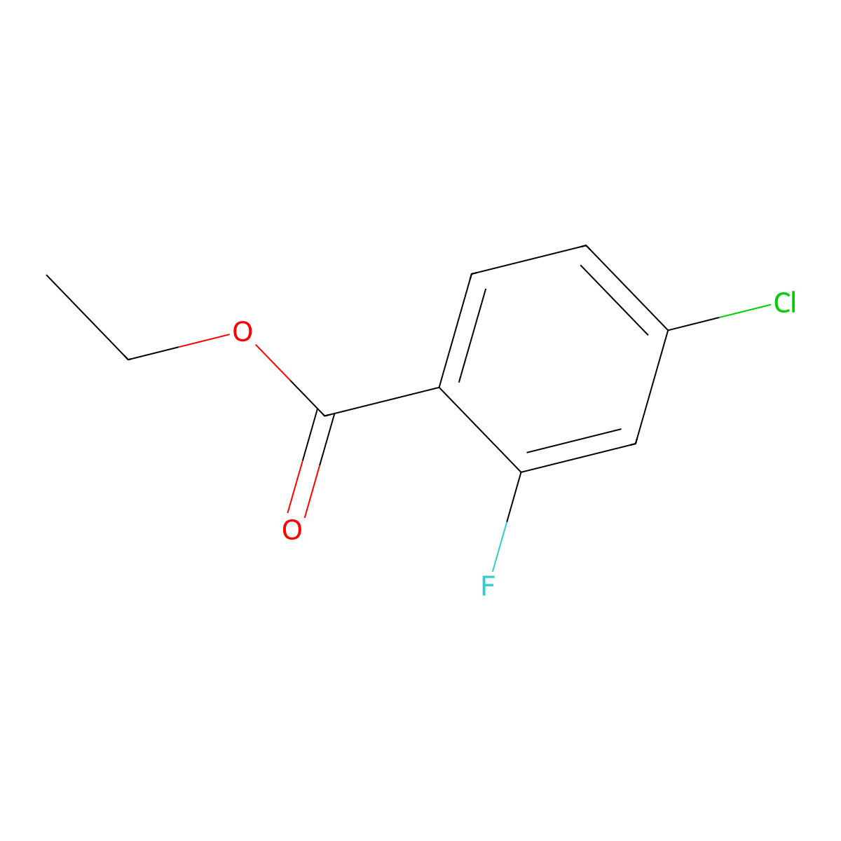 Ethyl 4-chloro-2-fluorobenzoate molecular structure, CAS 4793-20-8