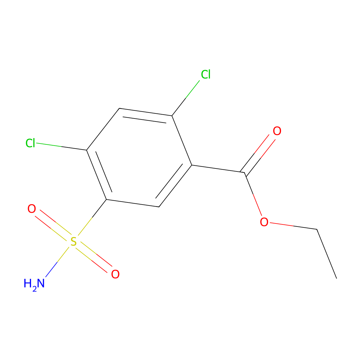 Ethyl 2,4-dichloro-5-sulfamoylbenzoate molecular structure, CAS 4793-25-3