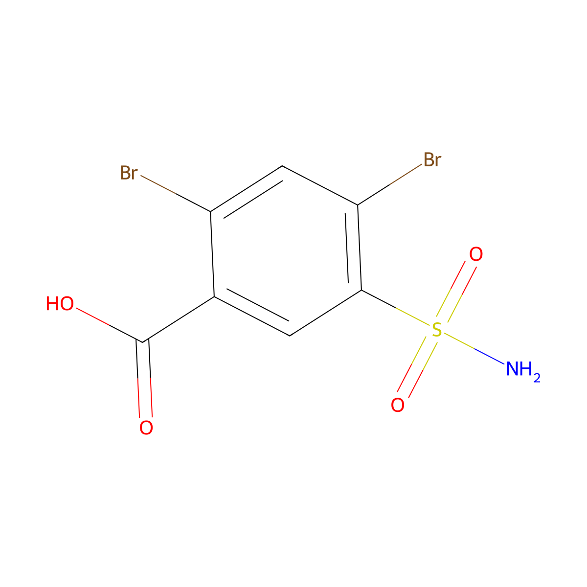 2,4-Dibromo-5-sulfamoylbenzoic acid molecular structure, CAS 4793-29-7