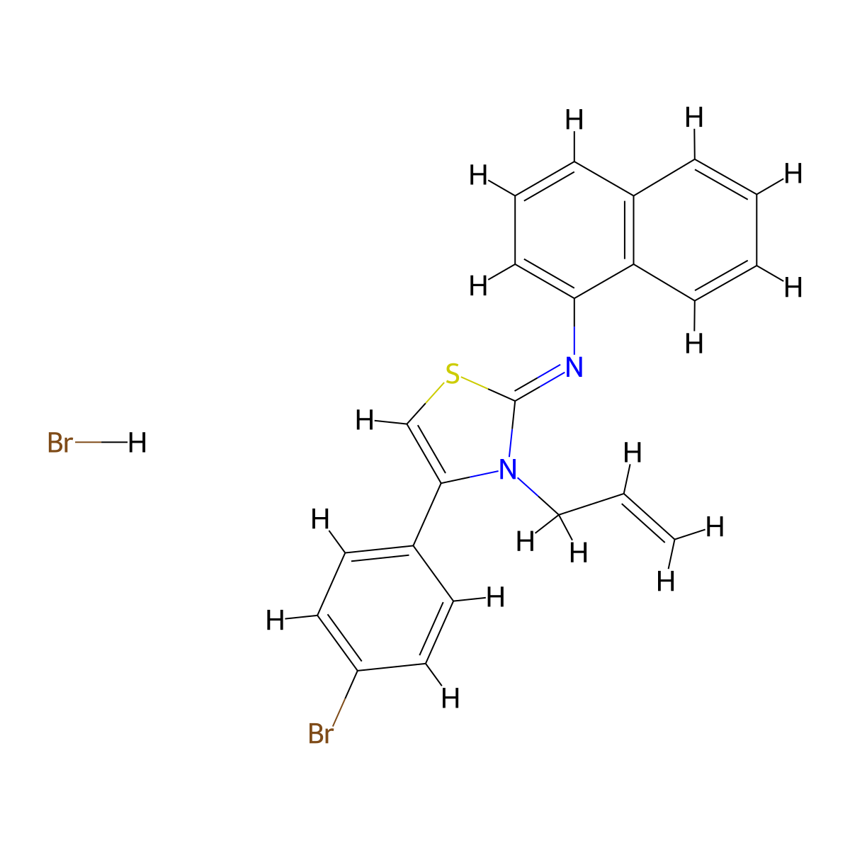 (E)-N-(3-allyl-4-(4-bromophenyl)thiazol-2(3H)-ylidene)naphthalen-1-amine hydrobromide molecular structure, CAS 479349-65-0